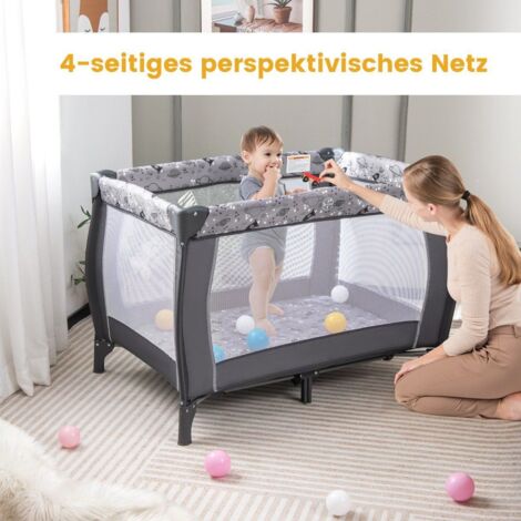 Lit de Voyage Portable Et Imperméable, Lit de Voyage Pliable pour Enfant Avec Matelas, Lit de