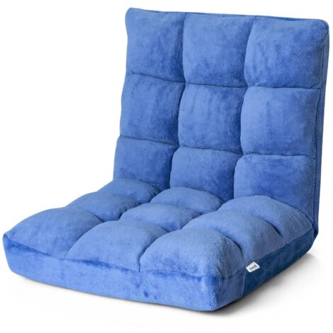 Chaise de sol chaise de sol reglable avec dossier coussin de sol 105 x 56 x 15 cm bleu 88305 (1/5)