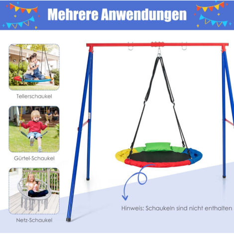 Balançoire 2-en-1 Avec Cadre – Siège Bébé Sauteur (6-18 Mois) + Balançoire Enfant (18 Mois+) – Support Stable, Ceinture Sécurité – Intérieur/extérieur – Blanc