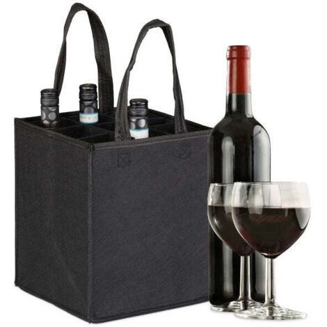 Sac à Bouteilles En Feutre - 12 Compartiments Amovibles | Porte-vin Réutilisable Pour Pique-nique, Déménagement