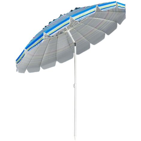 Parasol De Plage Inclinable De 1,8 M-5,9 Pieds Abri De Canopée Naturel