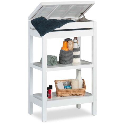 Etagère de salle de bain bambou blanc (1/5)