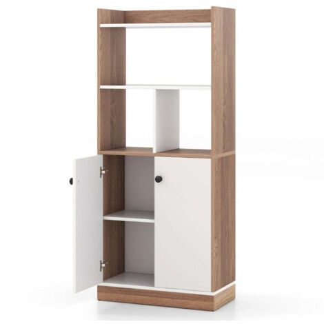 Bibliothèque Industrielle Gris Béton 80x30x140 Cm - Étagère 4 Compartiments Robuste Pour Salon Et Bureau