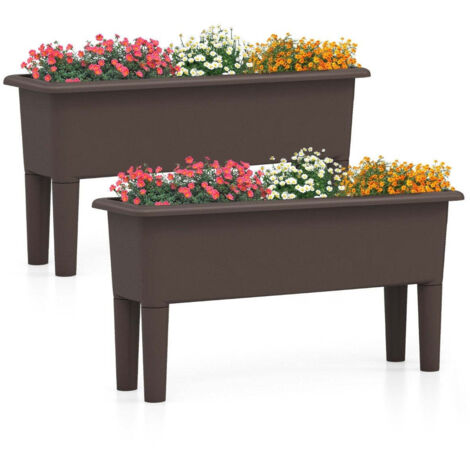 Jardinière Surélevée Avec Pieds - Grande Jardinière Plastique Pour Extérieur Et Patio
