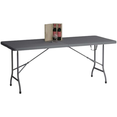 Table Pliante Jardin Tectake Grise 80x60x68cm - Hauteur Ajustable Occasion