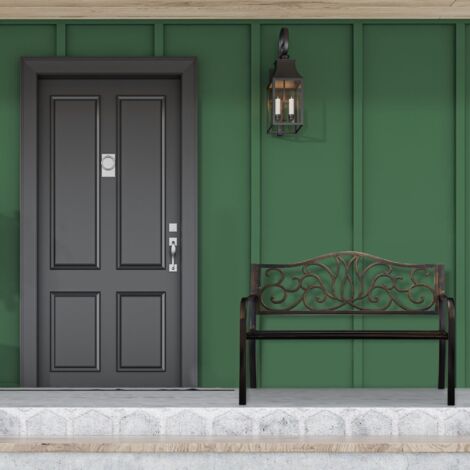 Banc de Jardin Anton Banquette en Fer Vert Antique 2 Places Personnes Fauteuil de Jardin Mobilier de Qualité 55x84x103cm - L'Héritier du Temps