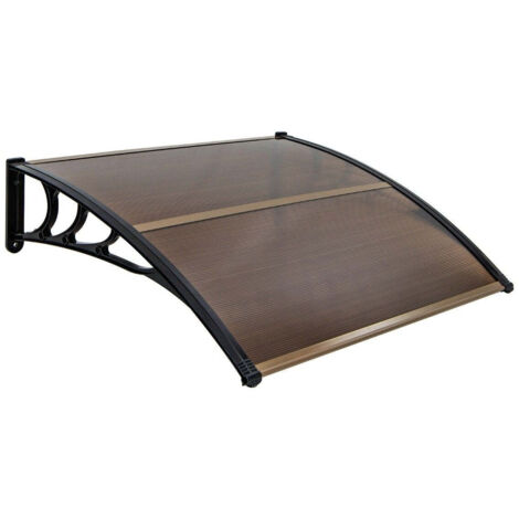 Auvent pour porte dentree auvent pour porte dentree auvent pour bureau 122 x 99 cm marron (1/5)