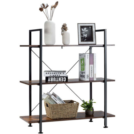 Etagere pour plantes et fleurs a 3 niveaux avec cadre en metal presentoir polyvalent avec anti basculement (1/5)