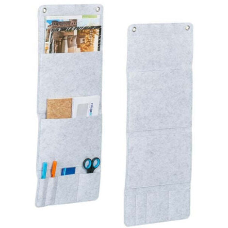 Niuhong Sac Rangement Mural Bureau École Téléphones - Organisateur Suspendu 42 Grilles Avec Crochets (Bleu)