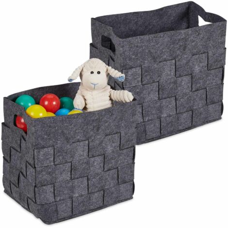 MCUILEE Panier Rangement Couches Feutre Gris – Organisateur Bébé Pliable Avec Inserts Amovibles