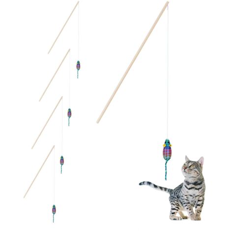 Canne à pêche pour chat, lot de 5 (1/5)