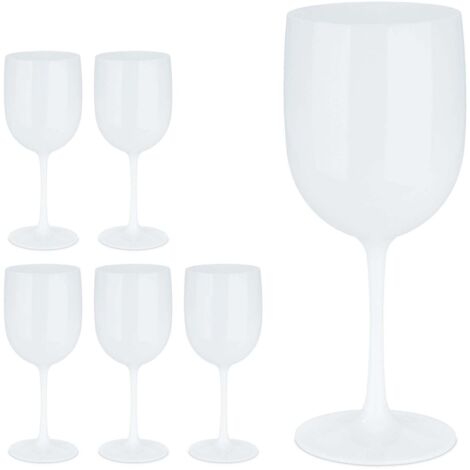 STARVAST Lot De 6 Verres à Vin Plastique Incassables 350ml - Verres à Pied Réutilisables Pour Fêtes, Camping Et Piscine