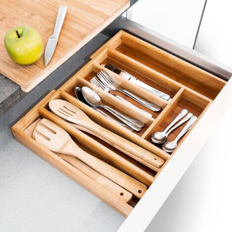 Boîte à Couverts Transportable MK Bamboo SEVILLA – Bambou, 4 Compartiments, Avec Poignée