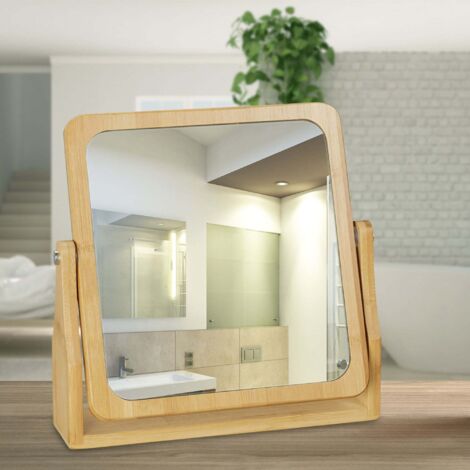 Generic Miroir De Maquillage En Bois Massif, Miroir De Bureau Avec Support 62066769