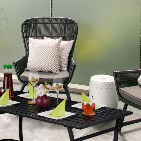 Table de Jardin, terrasse, en métal, HlP 74,5 x 110 x 70,5 cm, carré, Pliable, Anthracite Table de Jardin, terrasse, en métal, HlP 74,5 x 110 x 70,5 cm, carré, Pliable, Anthracite