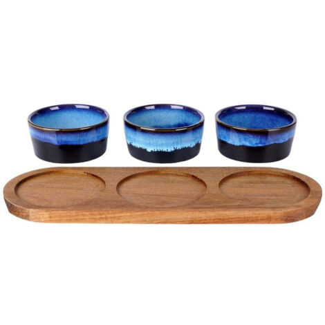 LAVAUX DESIGNS Lot de 2 saladiers en bois d'acacia, grands bols individuels 20x5 cm (740