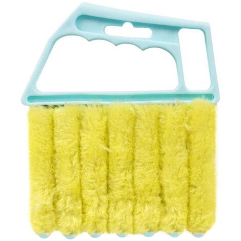 Brosse De Nettoyage En Microfibre Pour Stores Vénitiens - Poignée Amovible - Couleur Jaune - Pratique Pour Poussière Et Saleté - 3