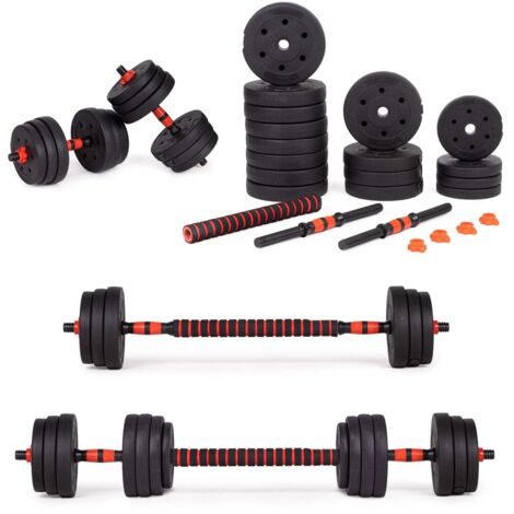 Halteres reglables 2x ensemble dhalteres de 20 kg barre de 40 kg (1/5)