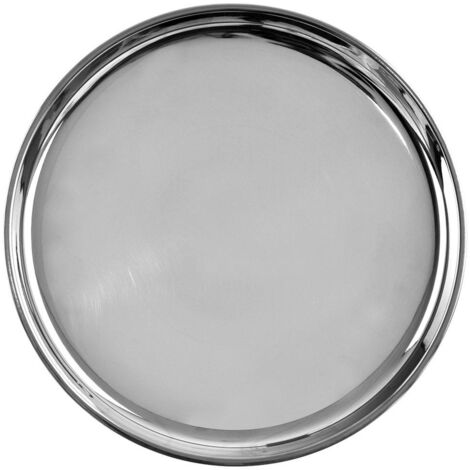 Plateau de service rond en acier inoxydable pour snacks et sandwichs (1/5)