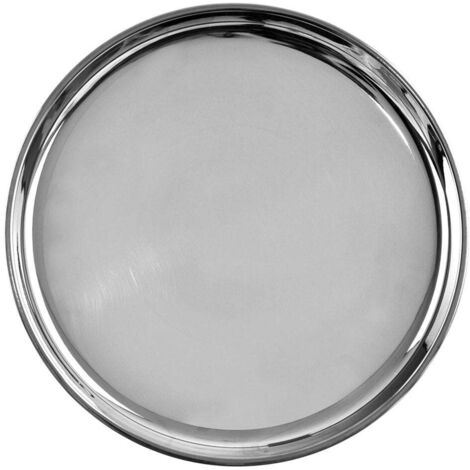 Plateau de service rond en acier inoxydable poli (1/5)