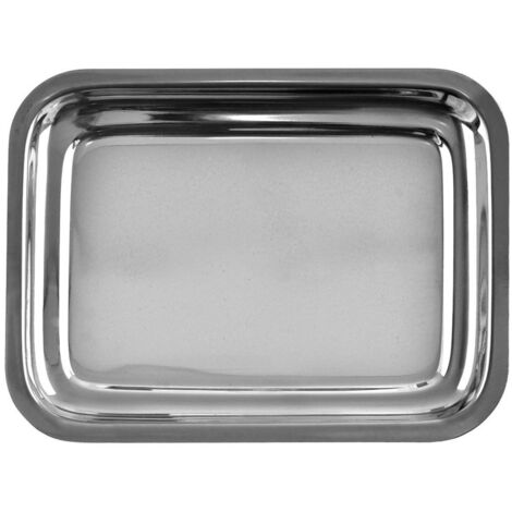 Plateau de service rectangulaire en acier inoxydable polissage haute brillance (1/5)