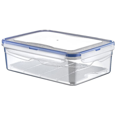Recipient en plastique transparent avec joint et grille en silicone (1/5)