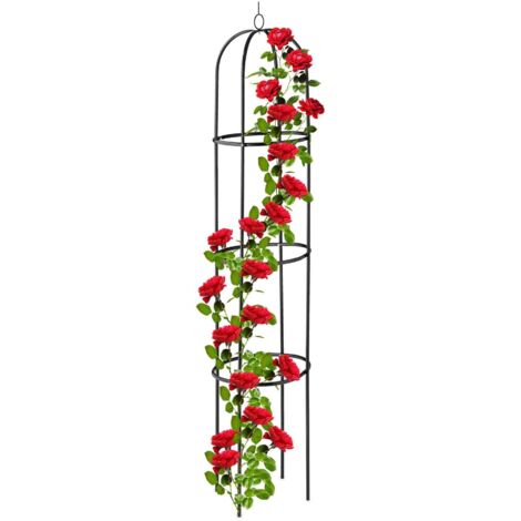 Treillis De Jardin En Métal Noir Forme Éventail 30,5x40,6 Cm - Support Pour Plantes Grimpantes D'Intérieur/Extérieur
