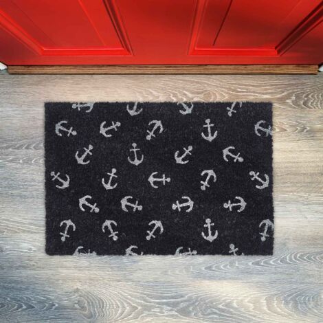 Paillasson personnalisé en fibre de coco avec n'importe quel texte, Tapis antidérapant et absorbant, Différents motifs de paillassons internes pour l' intérieur de la maison (60 x 40cm, modèle 2