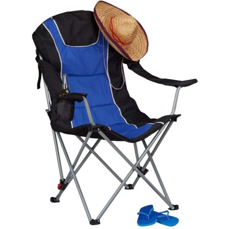 INDA-Exclusiv Lot De 3 Chaises De Camping Pliantes En Métal Et Tissu Oxfort 53 X 46 X 74 Cm
