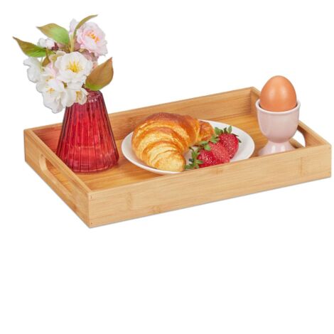 Plateau de service en bambou gravé | Plateau de petit-déjeuner personnalisé - France