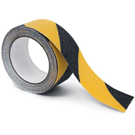 Ruban adhésif antidérapant noir / jaune 25mmx5m | ENVAIN MATERIAUX