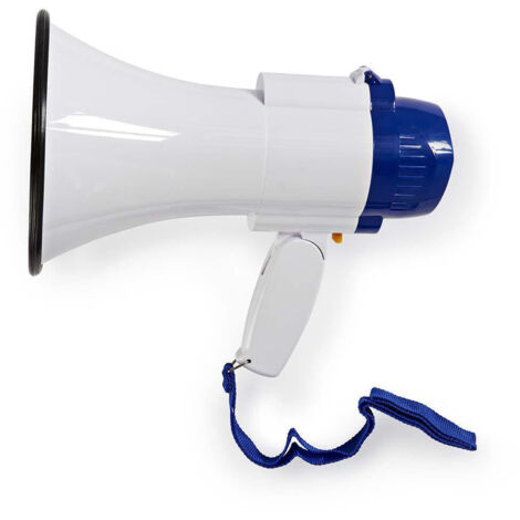 Megaphone plage maximale 250 m controle de volume maximal 115 db microphone construit built in siren fonction denregistrement bleu blanc 38 (1/5)