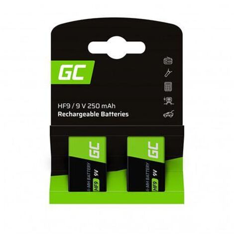 Green Cellule GR18 batterie domestique Pile rechargeable 9V hydrure métallique de nickel (NiMH) (1/3)