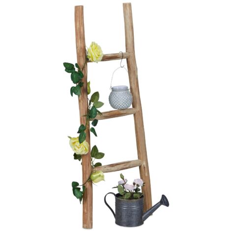 Échelle décorative en bambou à 4 échelons - environ 160 x 43 cm - porte-serviettes en bois
