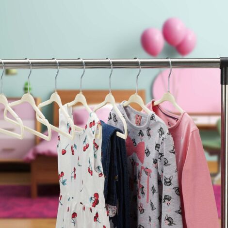 Cintres Bébé/enfant - Lot De 20, Plastique Blanc | Pour Placard, Organisation Vêtements