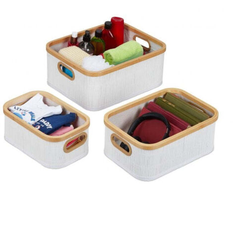Paniers de rangement en bambou lot de 3 (1/5)