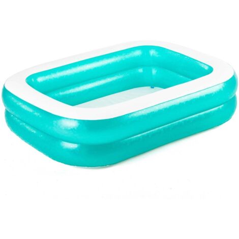 Piscine Gonflable Rectangulaire Familiale 180x130x56 Cm - PVC Résistant Aux UV, Pour Jardin, Plage, Adultes
