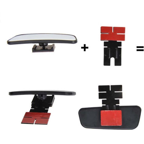 Miroir Latéral Rotatif 2 Miroirs Angle Mort Pour Voiture - Convexes, Rotatifs 360°, Verre HD 5cm - Noir Vision Angle Mort