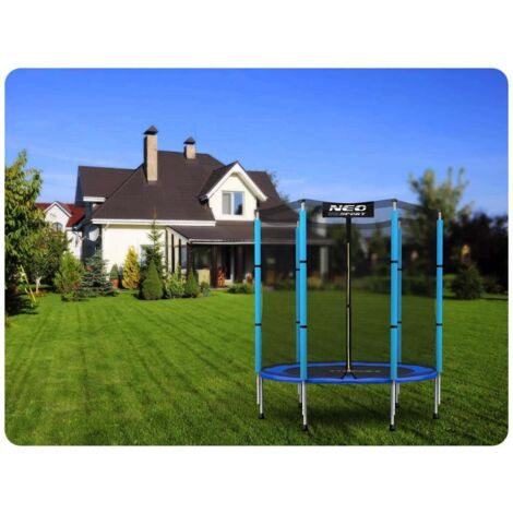 Trampoline Enfants 140 Cm - Charge 50 Kg - Filet Sécurité 360°, Barre Gymnastique Réglable, Panier Basket - Intérieur/Extérieur - 1-8 Ans