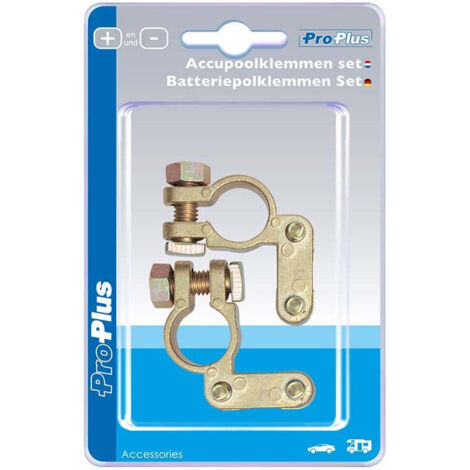 Jeu de pinces pour bornes de batterie et - sous blister (1/5)