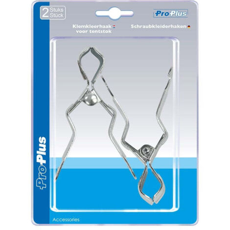 Pince a crochet pour vetements pour mat de tente 2 pieces sous blister (1/5)