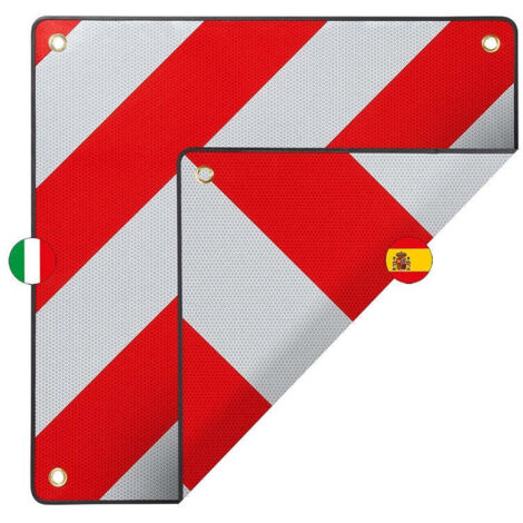 Panneau davertissement arriere aluminium 50x50cm pour italieespagne 2 en 1 (1/5)