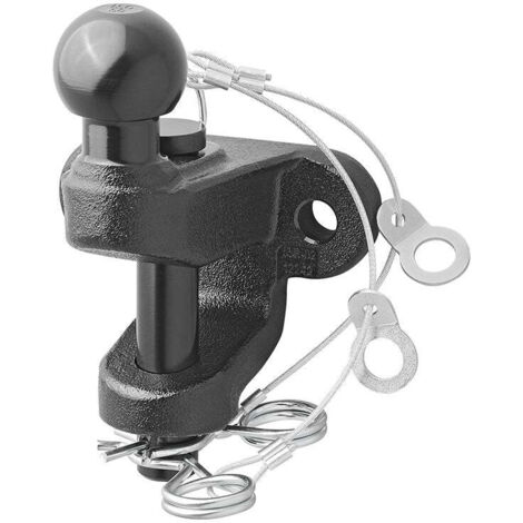 Boule d'attelage noire combinée double version D17.2/S200