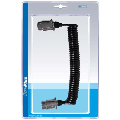 Câble spiralé 4,5M avec 2x fiche métal 7 broches sous blister (1/4)
