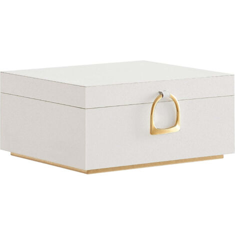 Elegant white gold jewelry box with ample storage