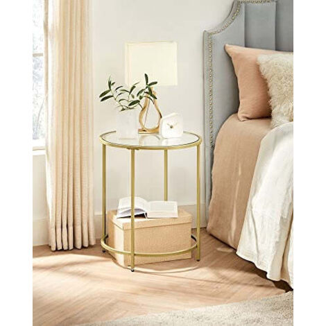 Golden side table modern elegance with vintage flair