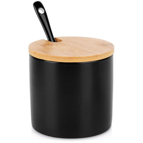 Sucrier en céramique avec cuillère noire 139681 (1/5)
