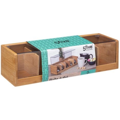 Boîte En Bambou à Serrure à Combinaison 25x17x11 Cm - Avec 2 Bouteilles Verre & Accessoires - Rangement Bijoux, Herbes, Objets Précieux - 10