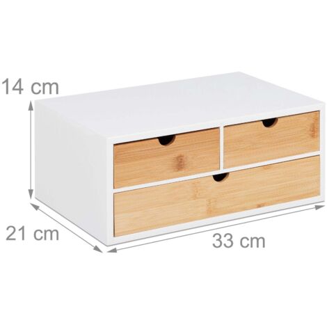 Organisateur de bureau en bambou avec tiroirs de rangement pour factures, fournitures de bureau, ustensiles de cuisine, outil d'organisation pour la maison, la salle de classe, pas de montage (noir Organisateur de bureau en bambou avec tiroirs de rangement pour factures, fournitures de bureau, ustensiles de cuisine, outil d'organisation pour la maison, la salle de classe, pas de montage (noir