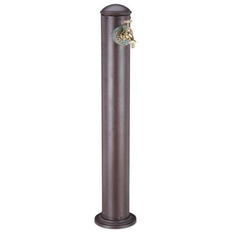 Fontaine Colonne En Aluminium Vert - Pompe Décorative Avec Robinet Laiton Pour Jardin Ou Terrasse